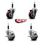 Service Caster 3'' Maroon Poly Wheel Swivel 7/8'' Expanding Stem Caster Set 2 Brakes, 4PK SCC-EX20S314-PPUB-MRN-2-TLB-2-78 - alternate 3